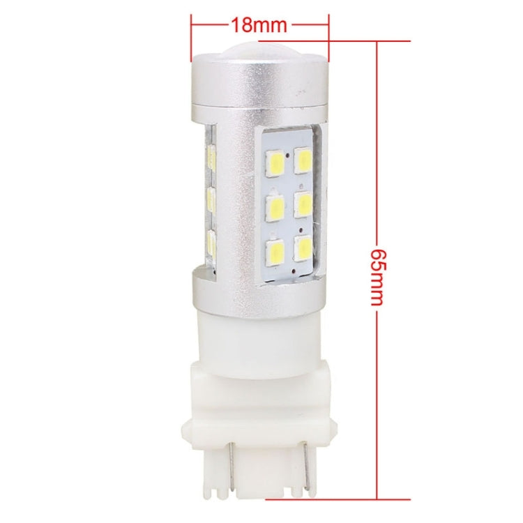 2 PCS T25 4.2W 630LM White Light Dual Wires 21 LED 2835 SMD Car Brake Light Daytime Running Light Bulb,  DC 12V-Reluova