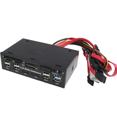 5.25 inch Media PC Dashboard Card Reader 2 x USB 3.0 + 6 x USB 2.0 SATA-Reluova