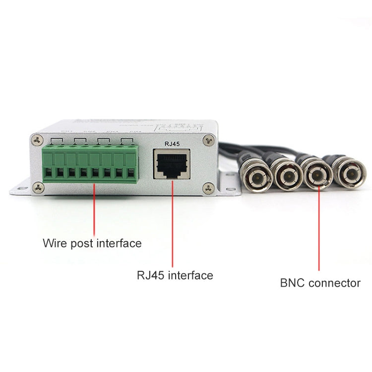 4 CH UTP Passive Video Balun , CCTV Via Twisted Pairs