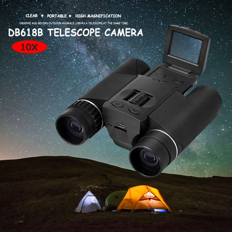 DB618B 10X25 Zoom 10mm Objective Lens HD 1280x960P 1.5 inch LCD Screen Binocular Telescope Digital Camera Reluova