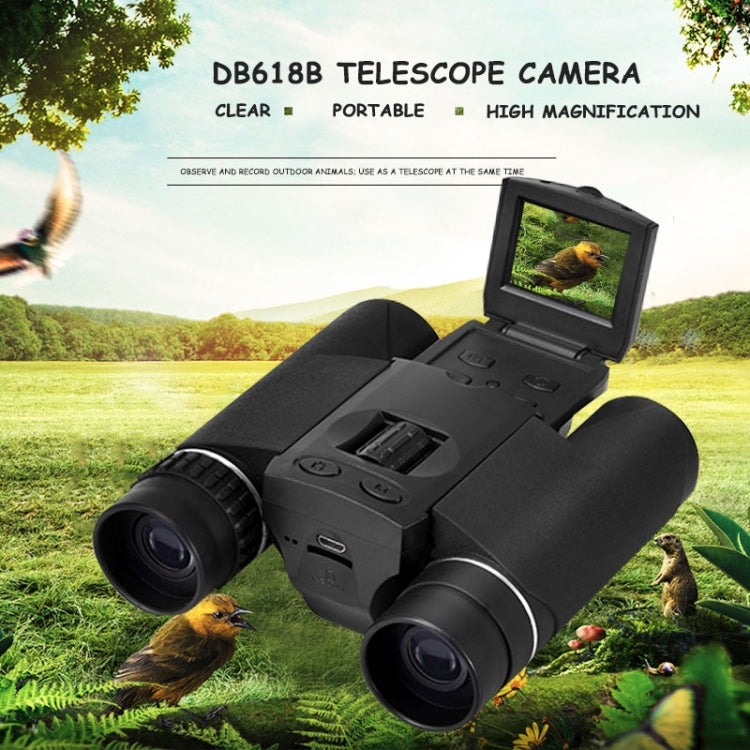 DB618B 10X25 Zoom 10mm Objective Lens HD 1280x960P 1.5 inch LCD Screen Binocular Telescope Digital Camera Reluova