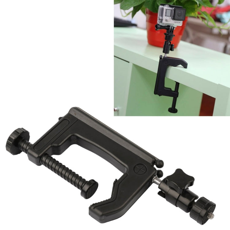 Desktop Fixed Clamp Holder Mount with Tripod Adapter for GoPro Hero12 Black / Hero11 /10 /9 /8 /7 /6 /5, Insta360 Ace / Ace Pro, DJI Osmo Action 4 and Other Action Cameras, Clamp Size: 1 - 6 cm My Store