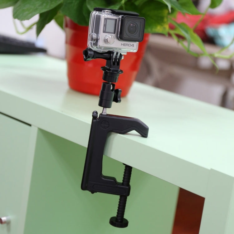 Desktop Fixed Clamp Holder Mount with Tripod Adapter for GoPro Hero12 Black / Hero11 /10 /9 /8 /7 /6 /5, Insta360 Ace / Ace Pro, DJI Osmo Action 4 and Other Action Cameras, Clamp Size: 1 - 6 cm My Store