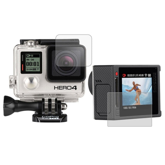 Ultra Clear LCD Screen Protector + Housing Glass Lens Protector Film for GoPro HERO4 Silver Camera My Store