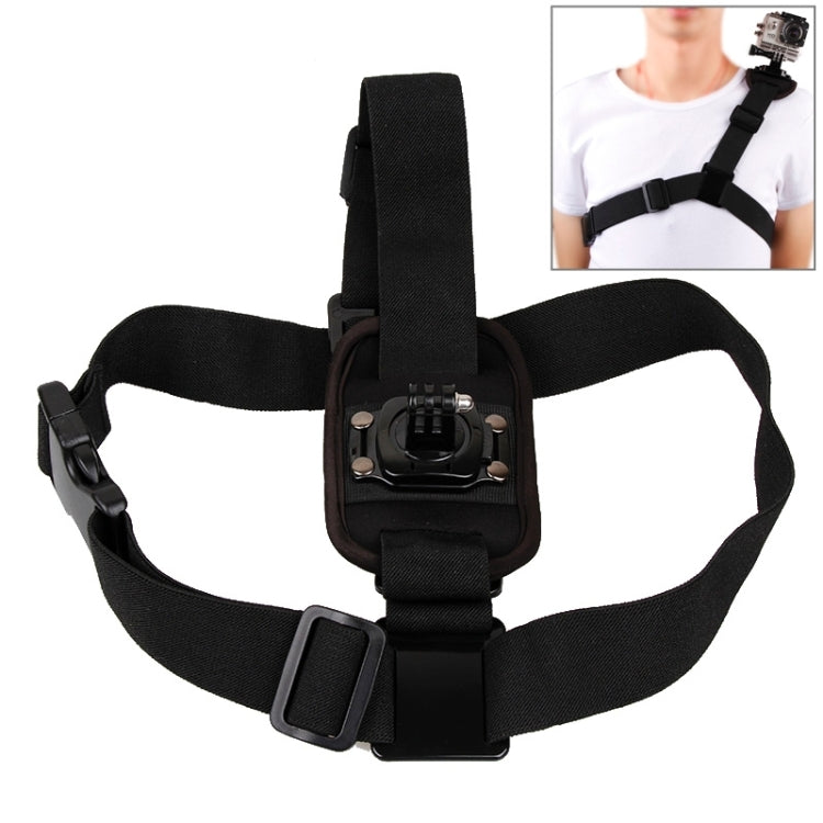 360 Degree Rotary Special Sports Single Shoulder DV Chest Belt for GoPro HERO13 Black / HERO12 / HERO11 /10 /9 /8 /7 /6 /5, Insta360 Ace / Ace Pro, DJI Osmo Action 4 and Other Action Cameras