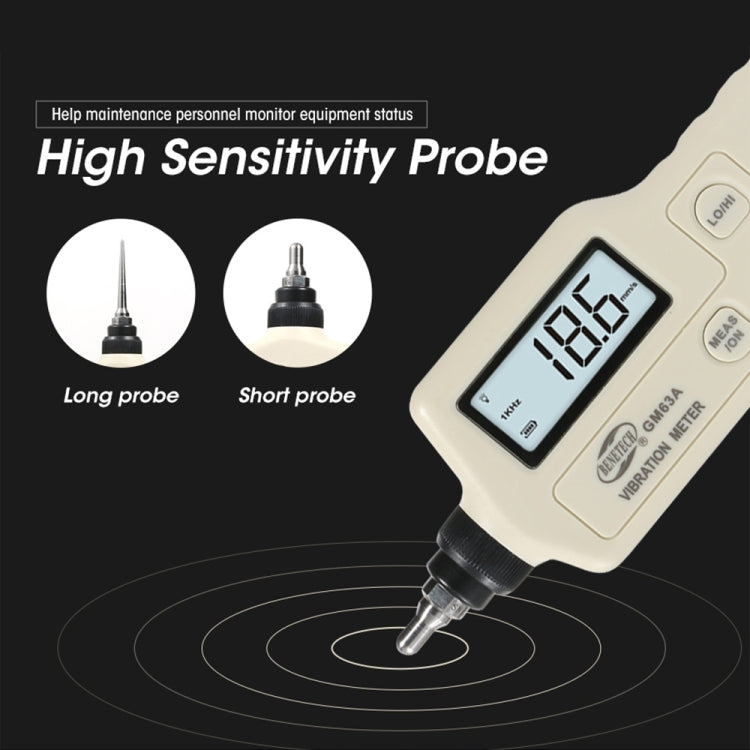 BENETECH GM63A Vibration Meter Digital Tester Vibrometer Analyzer Acceleration Velocity