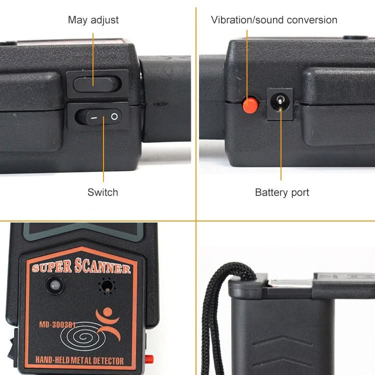 Super Scanner wand Metal Detector (MD-3003B1) My Store