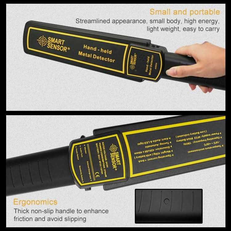 AR954 Handheld Security Metal Detector, Detection Distance: 60mm My Store