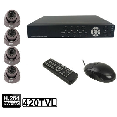 4-CH Embedded Digital Video Recorder Kit (6mm Lens, IR Distance: 25m, H.264 (8204EV+622A)