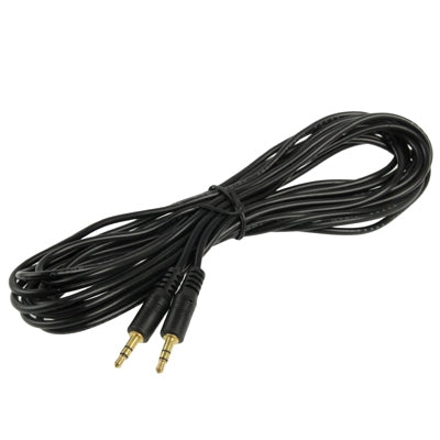 Aux Cable, 3.5mm Male Mini Plug Stereo Audio Cable, Length: 5m (Black + Gold Plated Connector) My Store