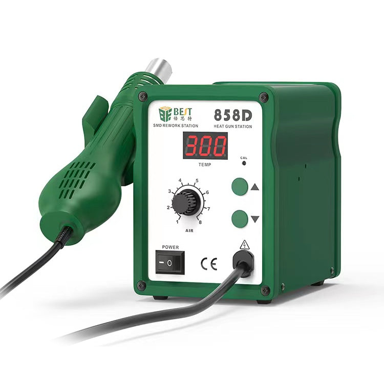 BEST BST-858D+ AC 220V 50Hz 650W LED Displayer Adjustable Temperature Unleaded Hot Air Gun with Helical Wind My Store