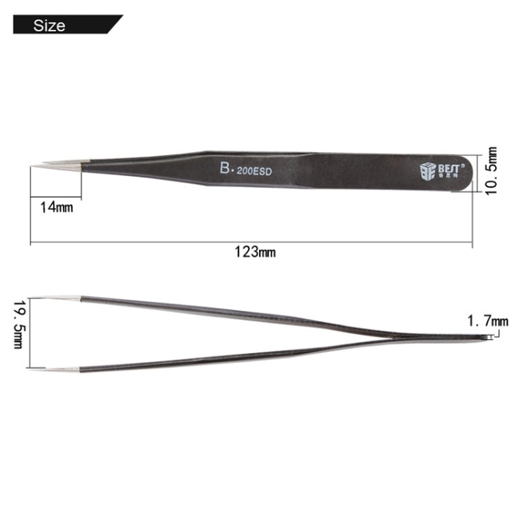 BEST BST-200ESD 202 Stainless Steel Anti-static Tip Tweezers My Store