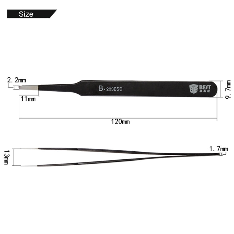 BEST BST-203ESD 202 Stainless Steel Anti-static Tip Tweezers My Store