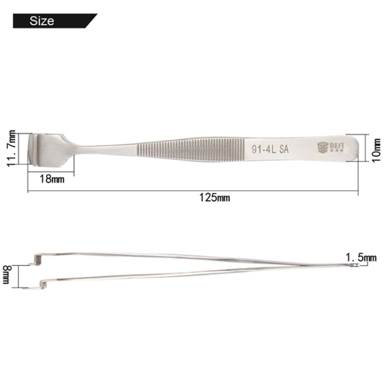 BEST BST-91-4L SA Professional Stainless Steel Wafer Tweezers for Silicon Wafer My Store