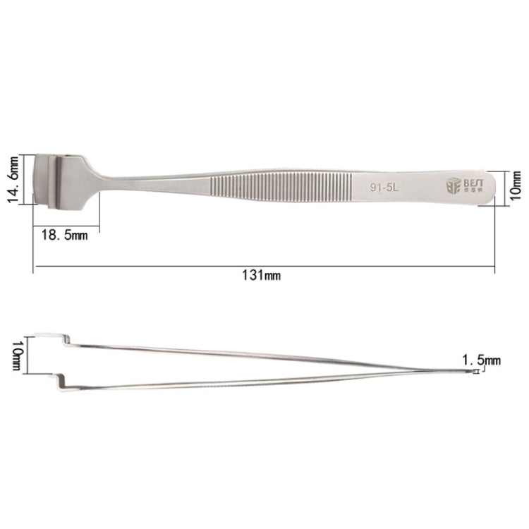 BEST BST-91-5L SA Professional Stainless Steel Wafer Tweezers for Silicon Wafer My Store