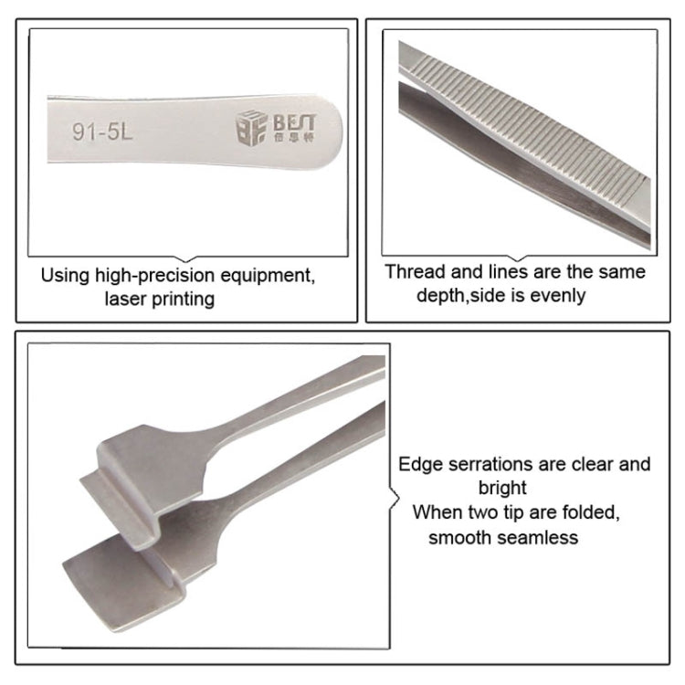 BEST BST-91-5L SA Professional Stainless Steel Wafer Tweezers for Silicon Wafer My Store