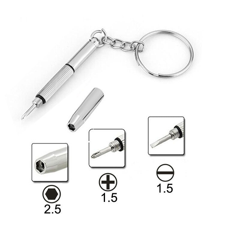 3 in 1 Professional Screwdriver (Cross 1.5, Straight 1.5,Star Nut M2.5) Repair Tool with Keychain for Smart Phone, Watches,Glasses