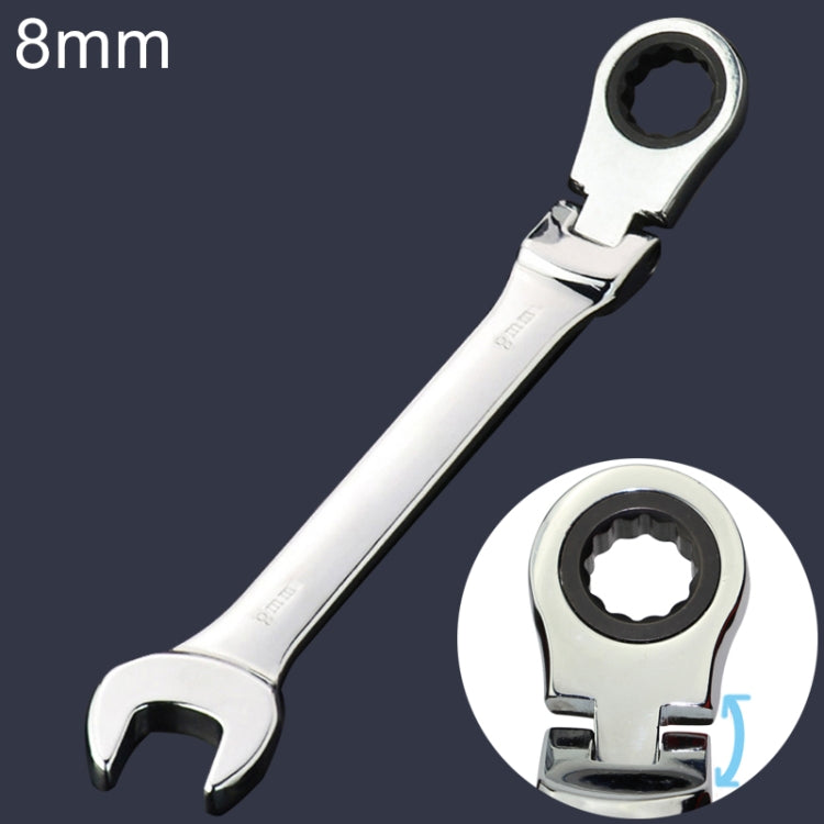 8mm Dual-use Opening Plum Ratcheting Angled Wrench , Length: 13.8cm My Store