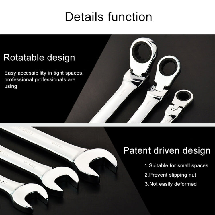 8mm Dual-use Opening Plum Ratcheting Angled Wrench , Length: 13.8cm My Store