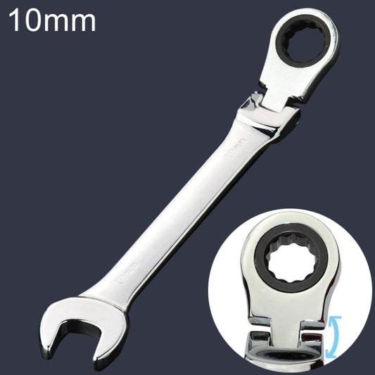 10mm Dual-use Opening Plum Ratcheting Angled Wrench , Length: 16cm