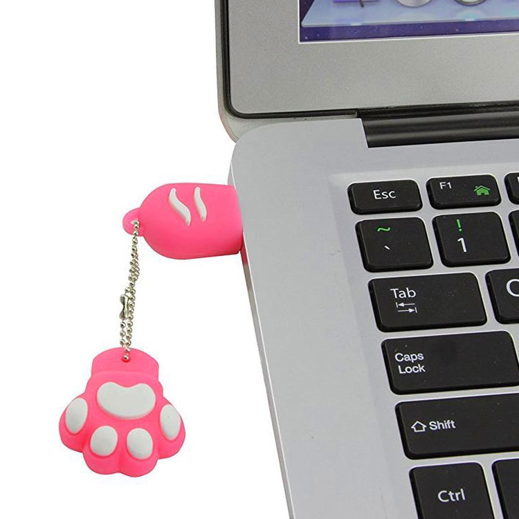 16GB Bear Paw Shaped Silicone USB 2.0 Flash Disk with Anti Dust Cup