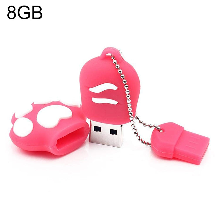 8GB Bear Paw Shaped Silicone USB 2.0 Flash Disk with Anti Dust Cup My Store