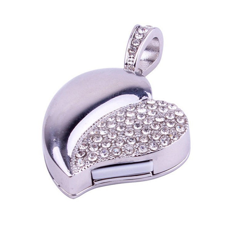 Silver Heart Shaped Diamond Jewelry USB Flash Disk, Special for Valentines Day Gifts