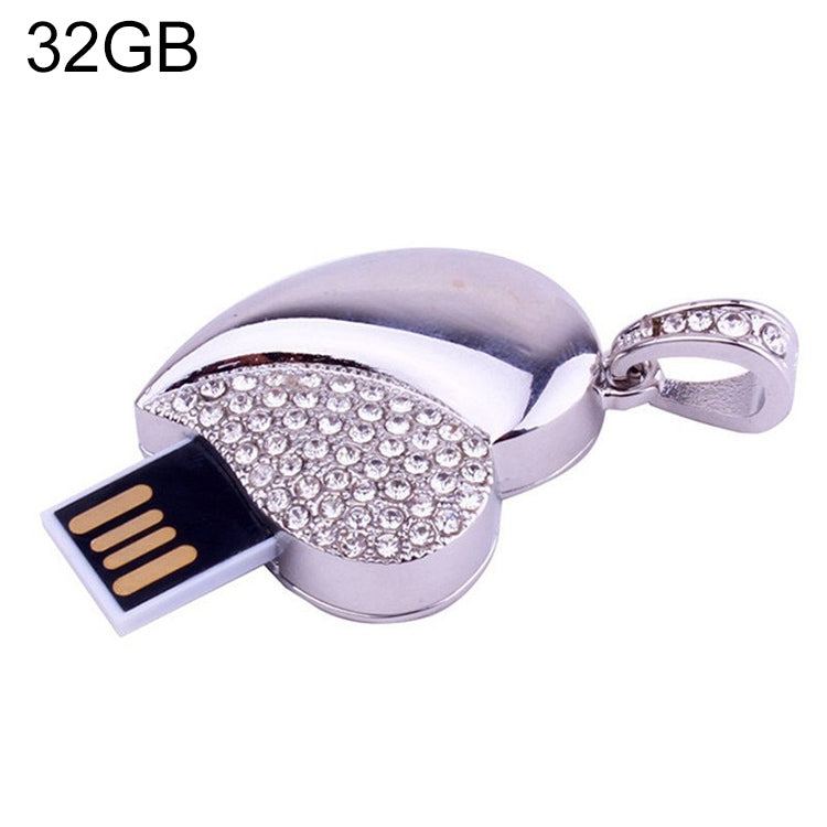 Silver Heart Shaped Diamond Jewelry USB Flash Disk, Special for Valentines Day Gifts My Store