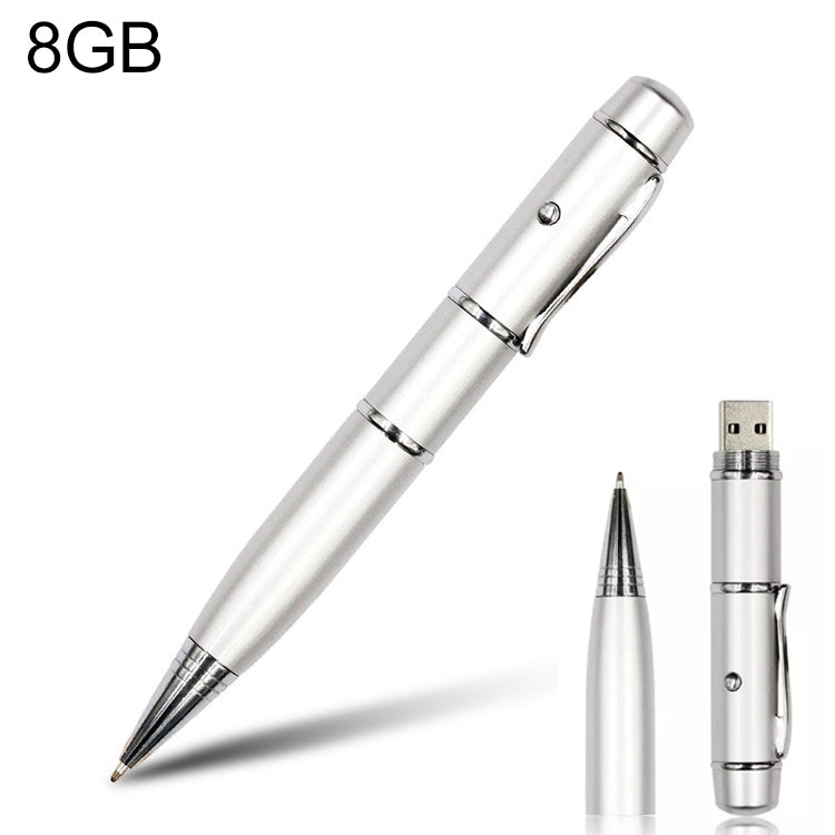 3 in 1 Laser Pen Style USB Flash Disk, Silver (8GB) My Store