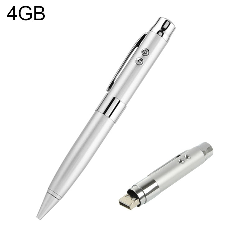 3 in 1 Laser Pen Style USB Flash Disk, Silver (16GB)