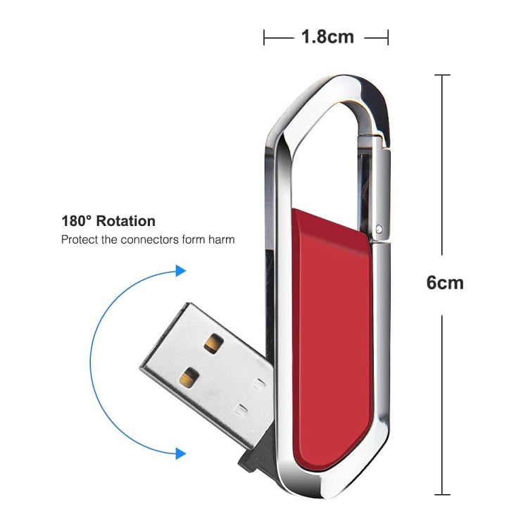 16GB Metallic Keychains Style USB 2.0 Flash Disk (Red)