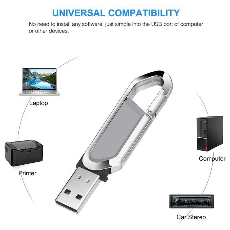 16GB Metallic Keychains Style USB 2.0 Flash Disk (Grey)