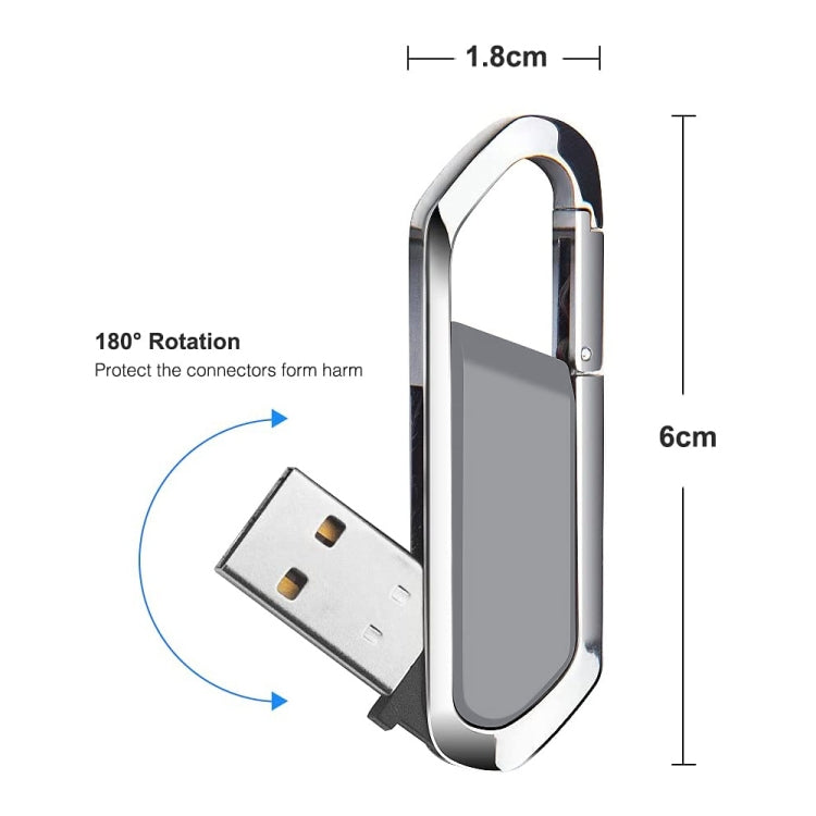 8GB Metallic Keychains Style USB 2.0 Flash Disk (Grey) My Store