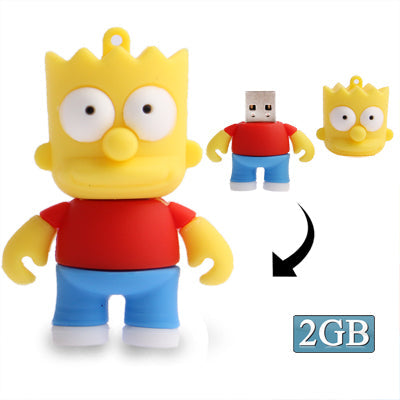 The Simpsons Bart  Shape Silicone USB2.0 Flash disk, Special for All Kinds of Festival Day Gifts My Store