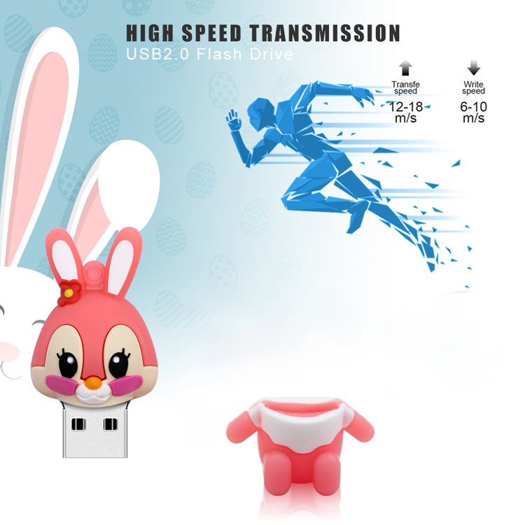 Cartoon Bunny Style Silicone USB 2.0 Flash disk, Special for All Kinds of Festival Day Gifts,Pink (16GB) My Store