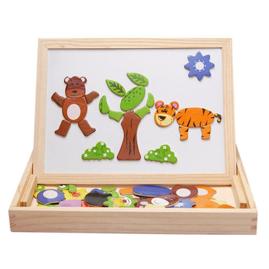 Animal Puzzle Magnetic Double Side Drawing Board Reluova