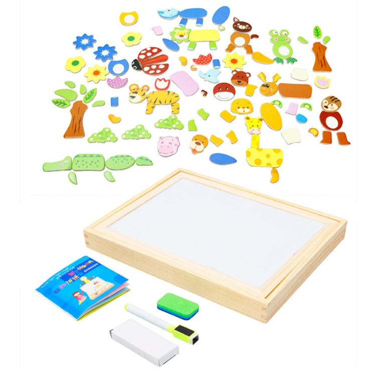 Animal Puzzle Magnetic Double Side Drawing Board