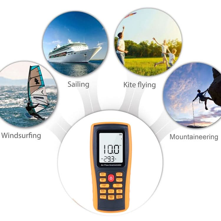 BENETECH GM8902 2.6 Inch LCD Screen Digital Wind Speed Meter Anemometer My Store