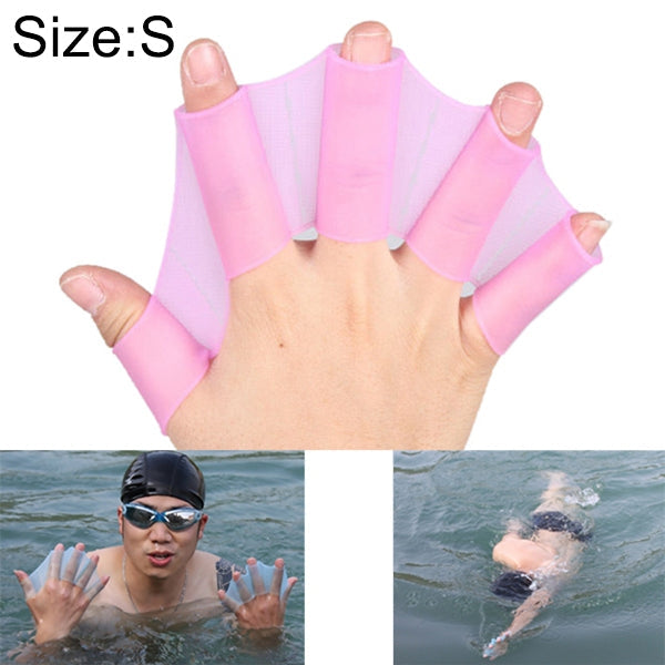 Silicone Swimming Web Fins Hand Flippers Training Gloves, S