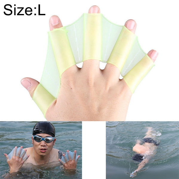 Silicone Swimming Web Fins Hand Flippers Training Gloves, L