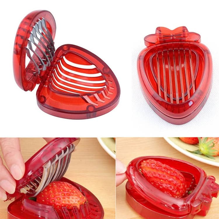 Kitchen Tool Plastic Strawberry Slicer Fruit Knife with Stainless Steel Blade - Reluova