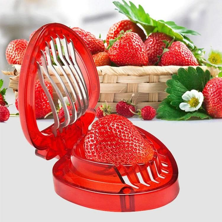 Kitchen Tool Plastic Strawberry Slicer Fruit Knife with Stainless Steel Blade - Reluova