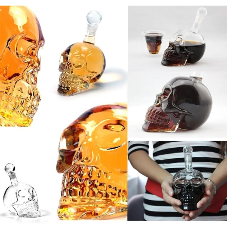 Crystal Glass Skull Bottle for Vodka & Whiskey & Beer Liqueur & Red Wine & Other Beverage - Reluova