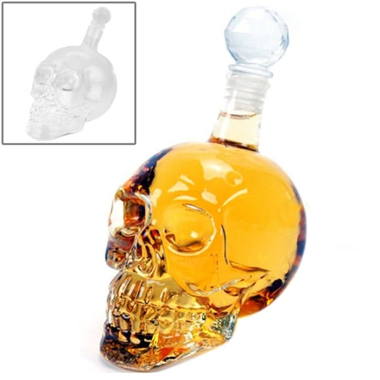 Crystal Glass Skull Bottle for Vodka & Whiskey & Beer Liqueur & Red Wine & Other Beverage - Reluova