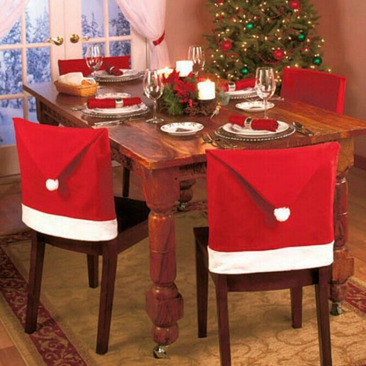 Red Hat Christmas Decoration Chair Cover, Size: 65cm x 50cm