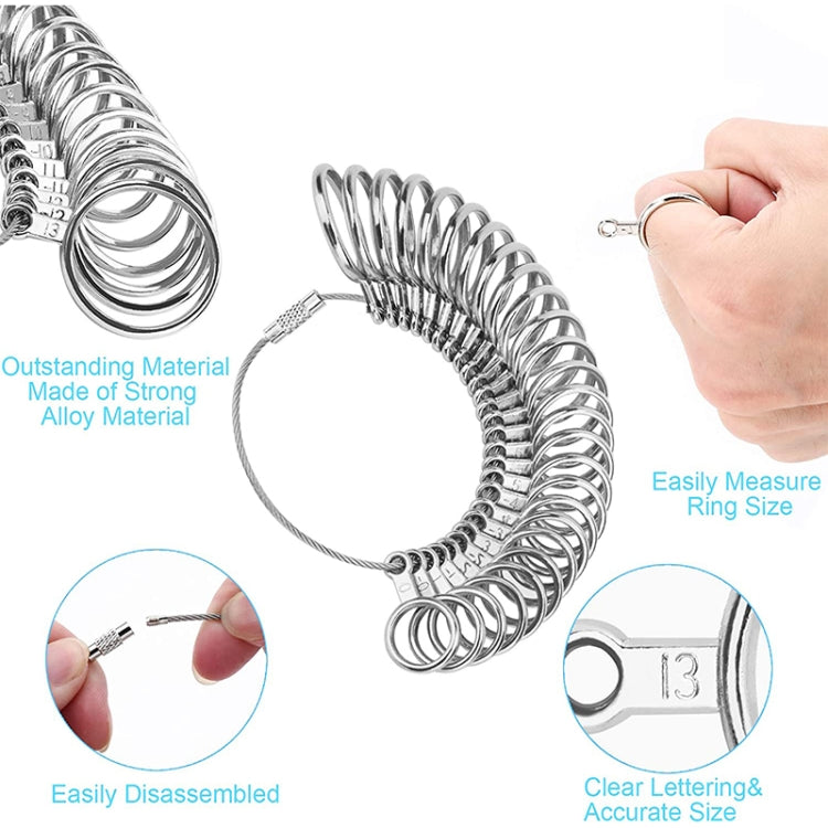 Metal Titanium Ring Sizer Mandrel Finger Sizing Stick, HK Size: 1-33