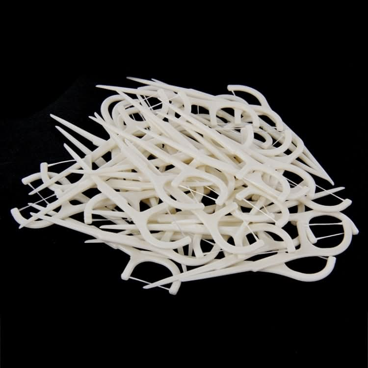 50 PCS Tooth Pick with Thread Wide Type ABS Dental Floss-Reluova