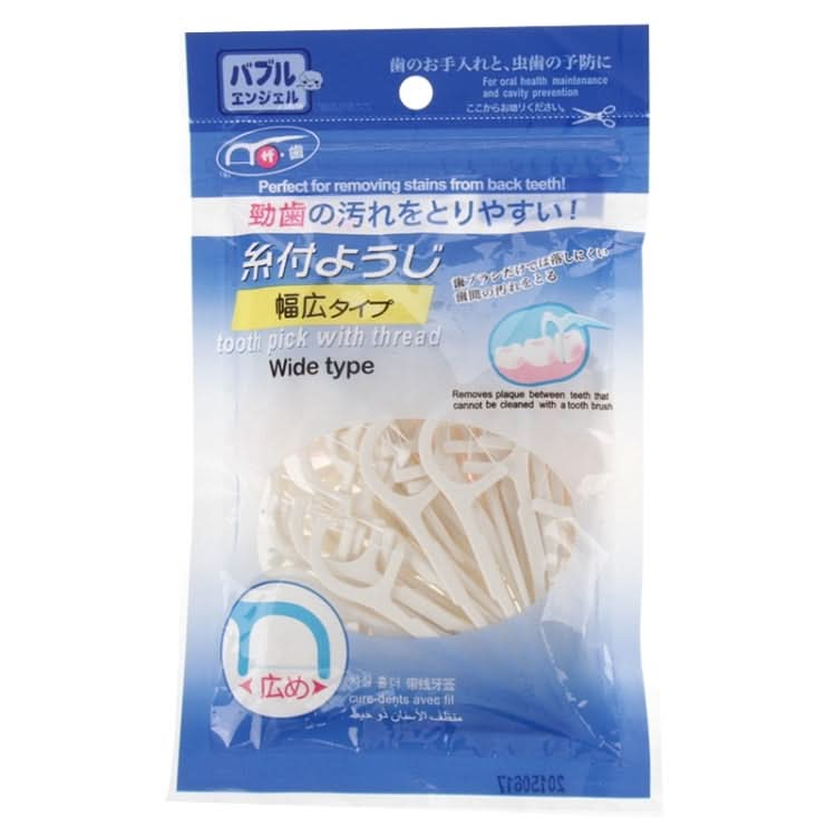 50 PCS Tooth Pick with Thread Wide Type ABS Dental Floss-Reluova