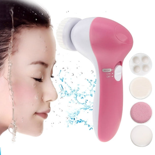 5 in 1 Beauty Care Brush Massager Scrubber Face Skin Care Electric Facial Cleanser-Reluova