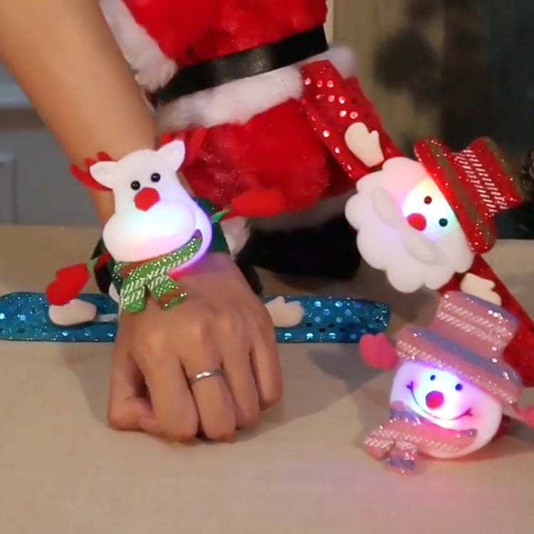 Santa Style Flash Light Merry Christmas Slap Pat Circle Wristband